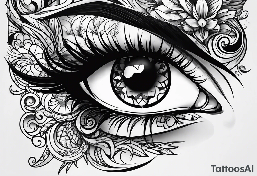 tattoo that goes all around the wrist with a ton off eyes tattoo idea