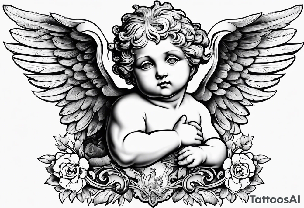 putto, no background tattoo idea