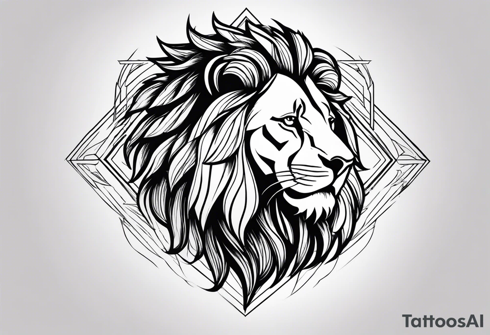 powerfull lion tattoo idea