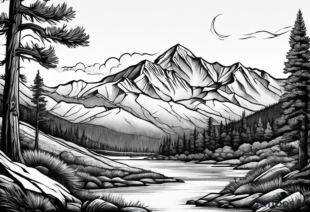 Pikes peak Colorado mountain tattoo idea