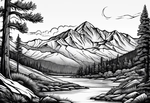 Pikes peak Colorado mountain tattoo idea