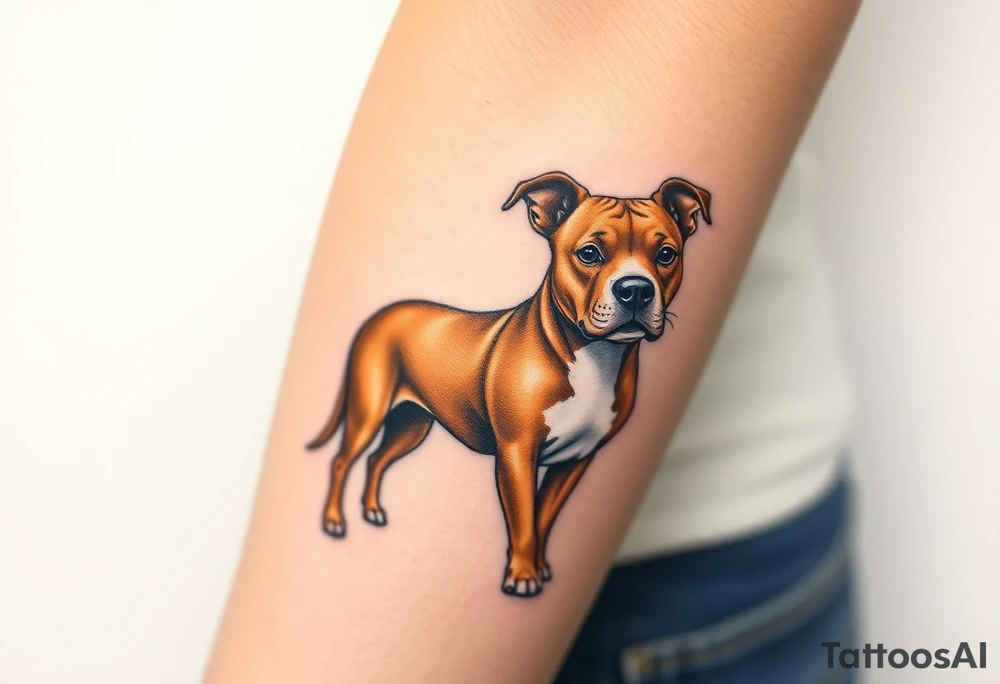 mertle austrailian cattle dog with a tan pitbull standing tattoo idea