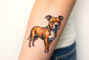 mertle austrailian cattle dog with a tan pitbull standing tattoo idea