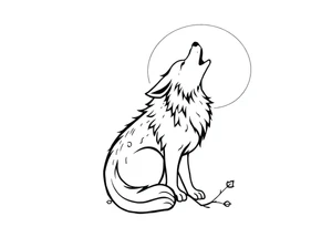 Wolf howling to the moon tattoo idea