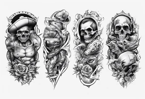 full stomach gangster sleeve tattoo idea