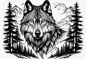 a wolf in the wild tattoo idea