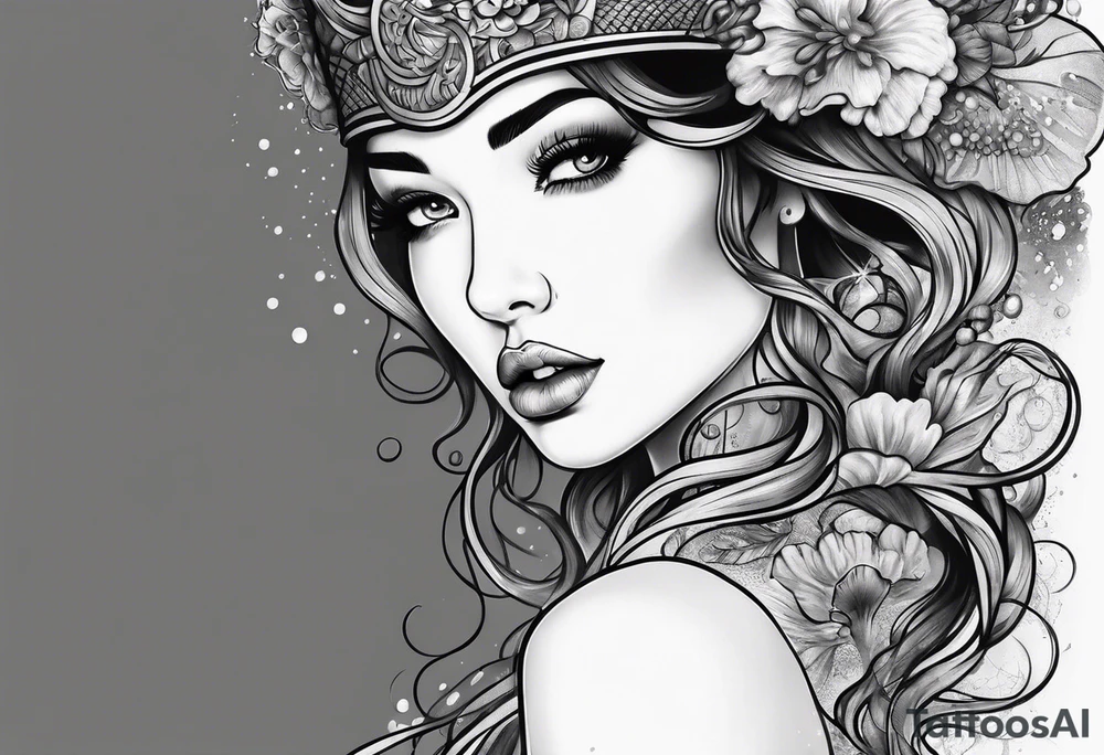 jellyfish woman tattoo idea