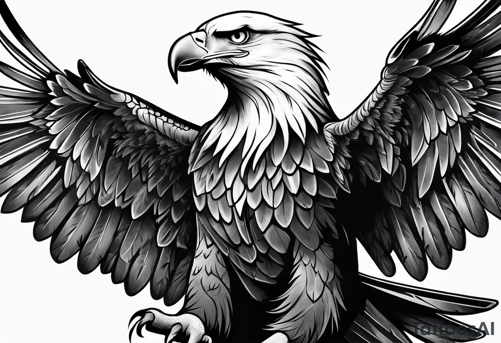 skatboarding eagle tattoo idea