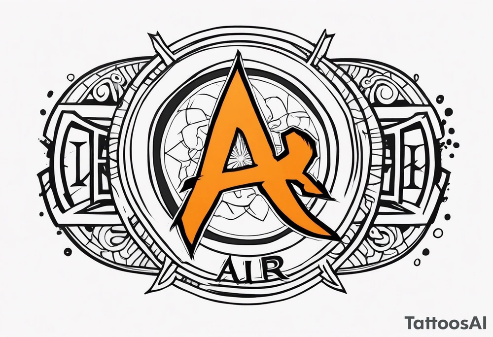 A naruto headband with the letters AR in the middle tattoo idea