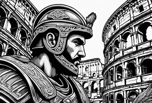 Roman soldier colosseum far away tattoo idea