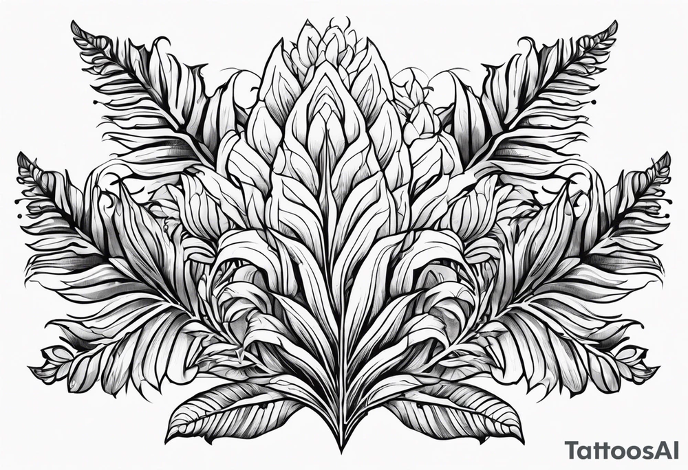 Amulet fern flower tattoo idea