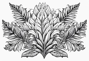 Amulet fern flower tattoo idea