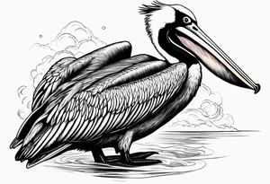 high speed 
diving pelican tattoo idea