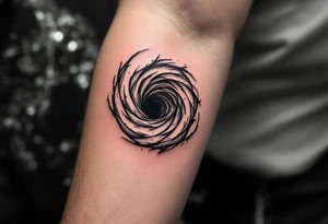 A representation of of a worm hole tattoo idea