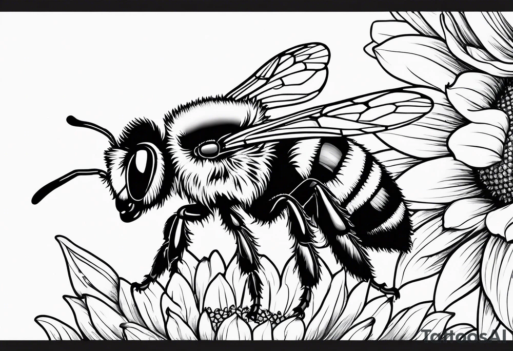 Bumble bee, lemur, sunflower tattoo idea