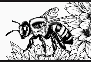 Bumble bee, lemur, sunflower tattoo idea