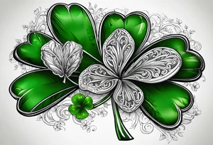 Ireland shamrock green tattoo idea