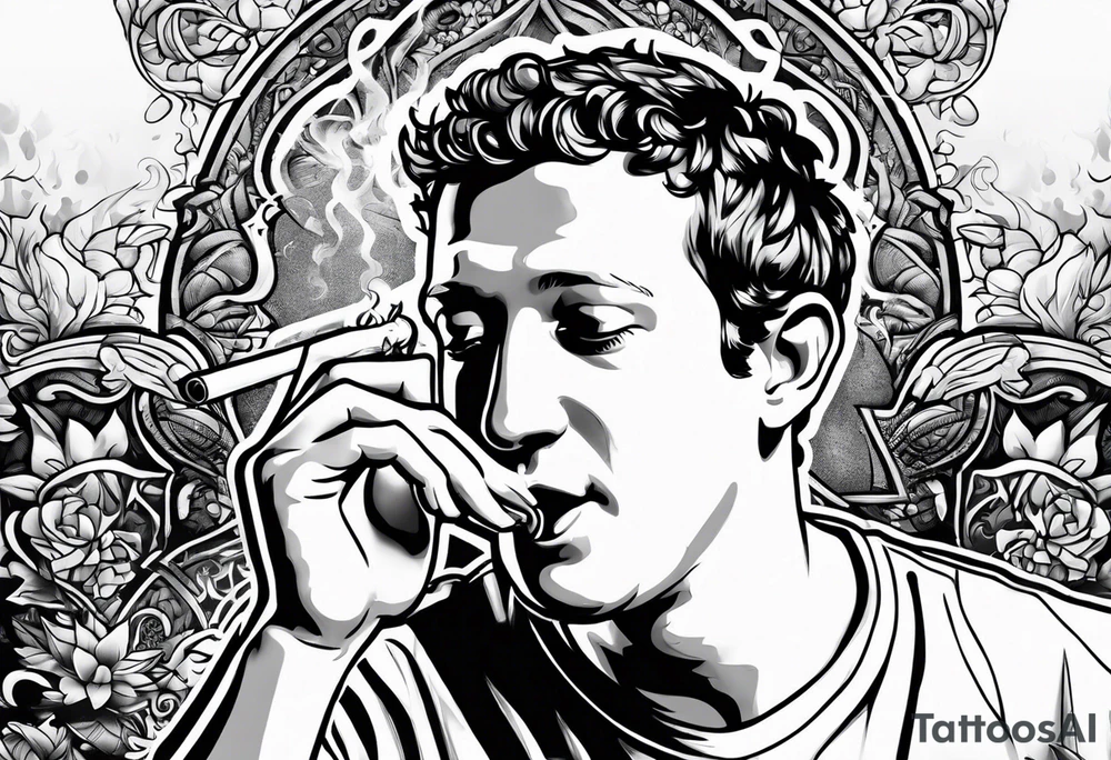 Mark Zuckerberg smoking cigarette tattoo idea