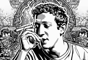 Mark Zuckerberg smoking cigarette tattoo idea