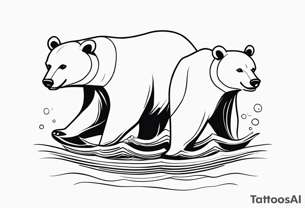 bears with fish in mouth tattoo idea
