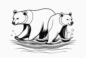 bears with fish in mouth tattoo idea