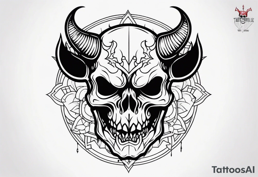 devil skull tattoo idea