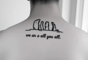 Orkney standing stones and the words "we are the island, after all" tattoo idea
