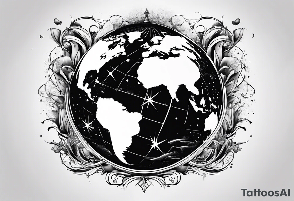 earth shattering globe tattoo idea