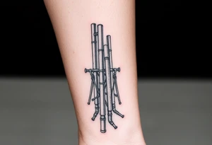vertical System of thin pipes that transitions outwards of sides and end into thick, widespread 
veins of forearm tattoo idea