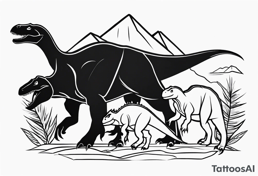 dinosaur family tattoo idea