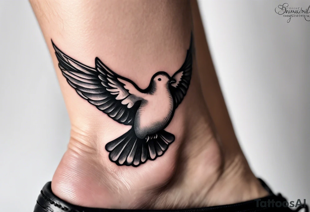 This phrase 'God grant me the serenity to accept the things I cannot change, Courage to change the things I can, and Wisdom to know the difference.' In a flight of small doves. On my ankle. tattoo idea