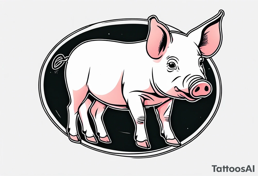 simple drawing of piglet or pig with text: "Friends. Not Food" included tattoo idea