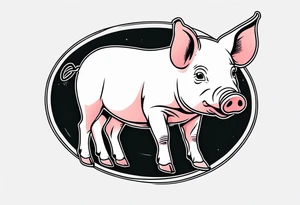 simple drawing of piglet or pig with text: "Friends. Not Food" included tattoo idea