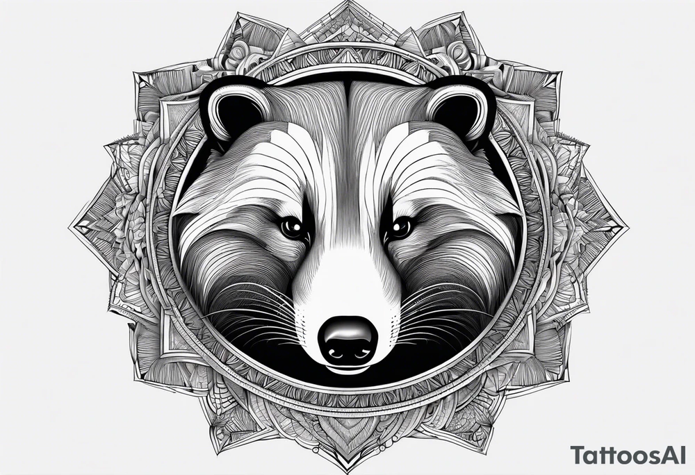 A badger in fractals tattoo idea
