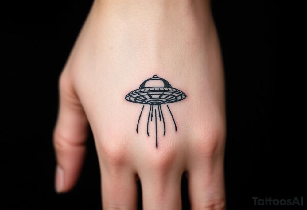 Small UFO tattoo idea
