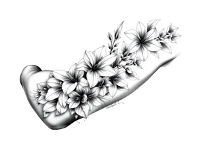narcissus flowers and holly flowers tattoo idea