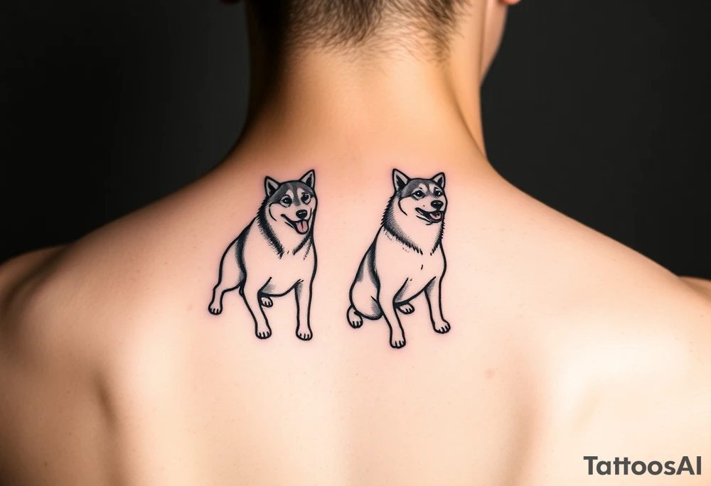 Sled dogs tattoo idea