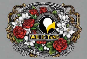 Wu-Tang label but instead of it, saying Wu-Tang  write, down by Law tattoo idea