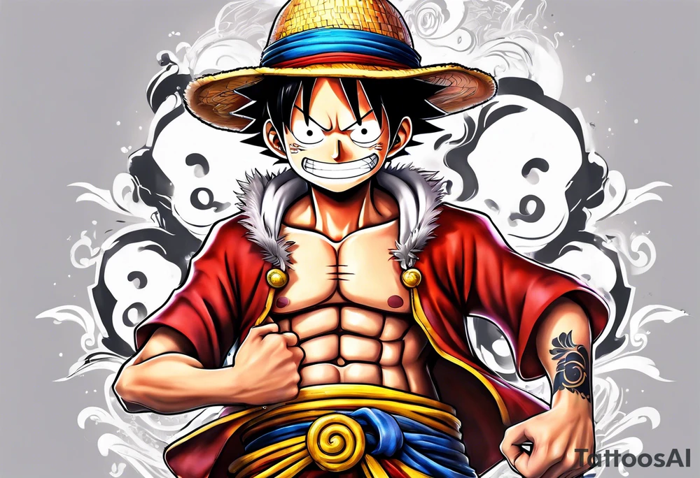 Luffy with gear 5 tattoo idea
