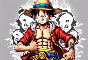 Luffy with gear 5 tattoo idea