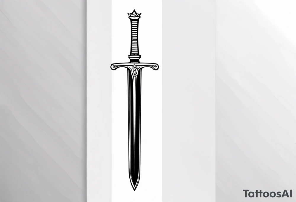 Sword with king piece tattoo idea