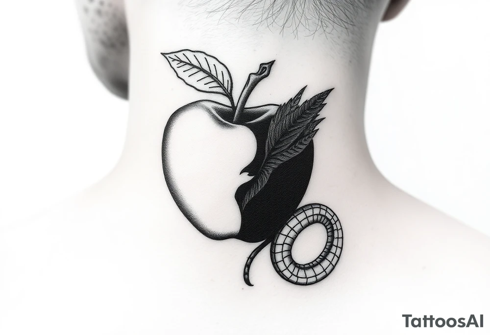 Apple and snake good and evil light and dark tattoo idea