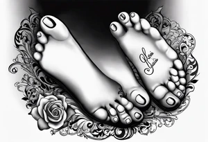 My son name JOSIAH with his footprint tattoo idea