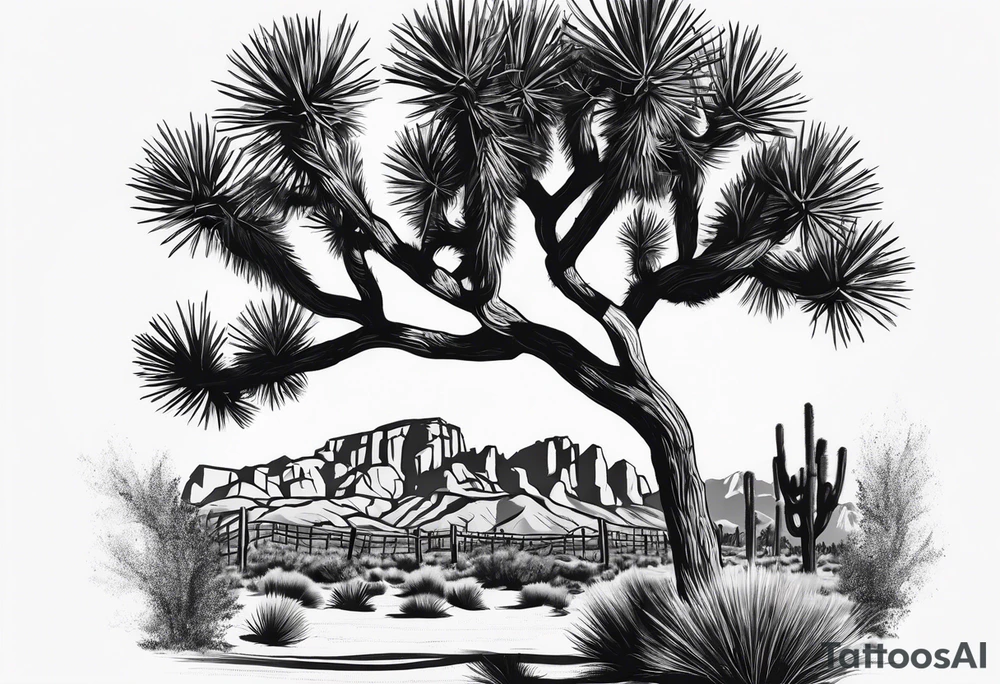 Forearm tattoo of Joshua tree national park tattoo idea