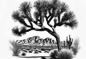 Forearm tattoo of Joshua tree national park tattoo idea