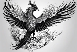 Asian phoenix with a long neck tattoo idea