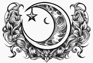 crescent moon with shading masculine tattoo tattoo idea