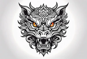 Animal Head ONLY: Chinese Dragon front facing tattoo idea