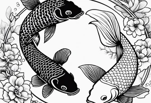 Yen yang Koi tattoo idea
