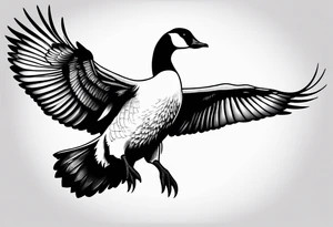 canadian goose stretching her wings tattoo idea